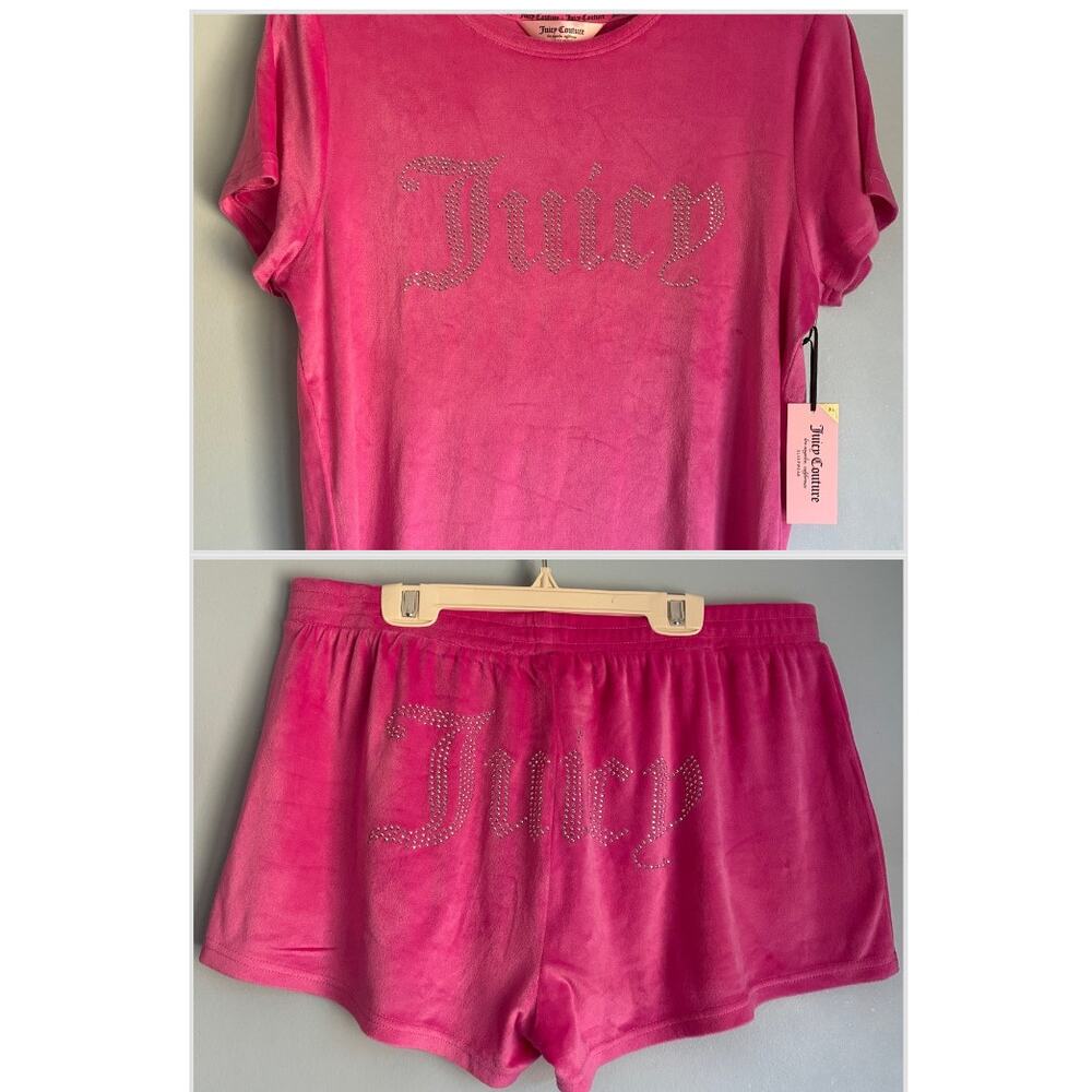Juicy Couture Velour Sleep Set Pink XL